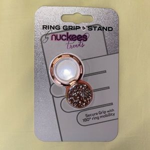 Nuckees Rose Gold & Diamond Ring Grip and Stand